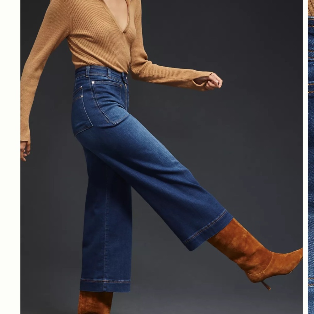 Anthropologie Pilcro The Skipper Cropped Wide Leg moto jeans - Picture 2 of 6